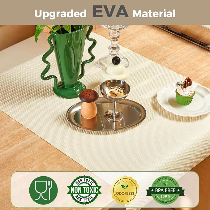 100% EVA Shelf Liner Waterproof Non Adhesive, 24" x 240", Cream - Image 3