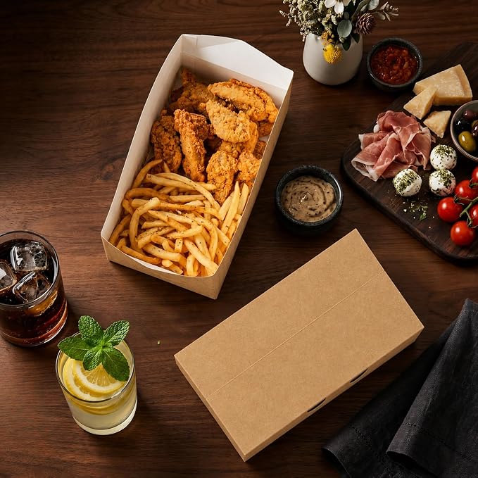 Restaurantware Takeout Food Container 400 Count 71 Ounce Paper Disposable Food Box Spill-Resistant Rectangular Kraft Box Secure Closure Brown - Image 4