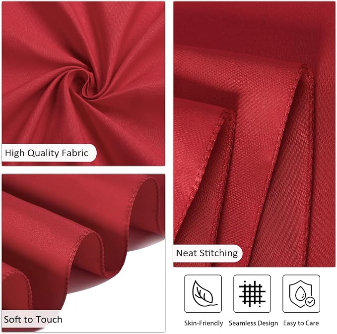 8 Packs 120 Inch Red Round Tablecloth - Image 4