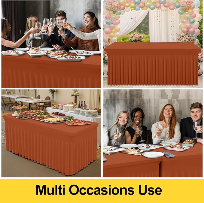 Smiry Spandex Elastic Fitted Table Cloth Skirt for 4FT Rectangle Table - Image 7