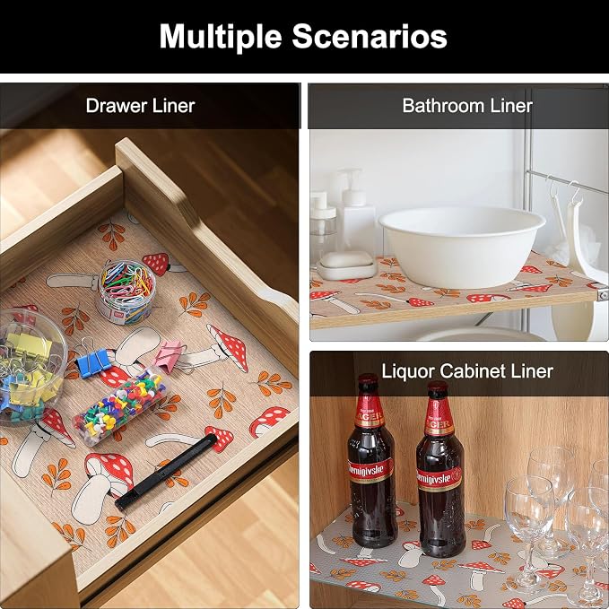 Cooyes Shelf Liner – Non-Slip Cabinet & Drawer Liner for Kitchen – Non-Adhesive Waterproof Shelf Paper with Modern Pattern – Durable EVA Cabinet Mat – Easy to Cut (Burgundy,23.6" W x 118" L) - Image 7