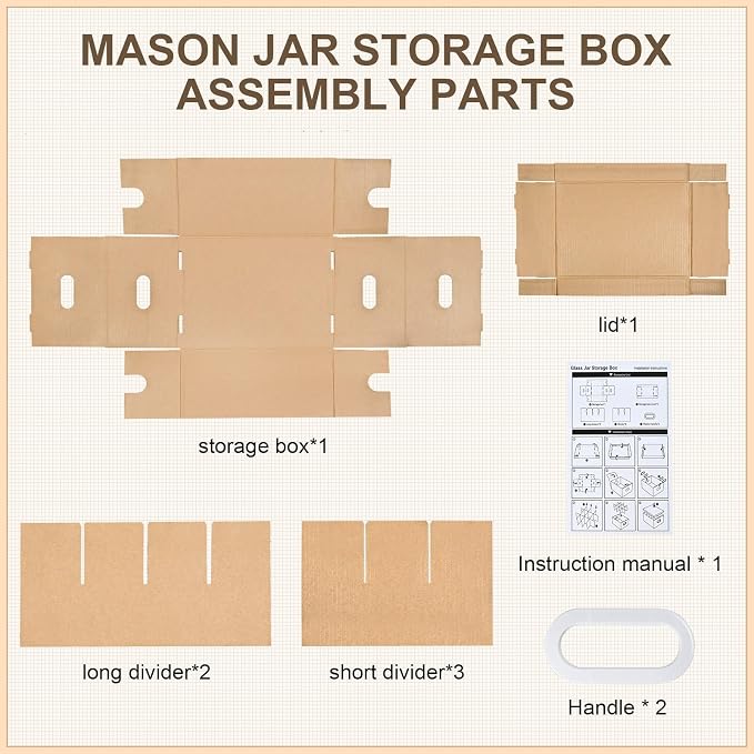 3 Pcs Canning Jar Storage Boxes, Fits 32 oz Regular or Wide Mouth Jars, 12 Cells, Mason Jar Organizer - Image 5