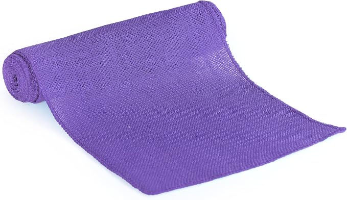 MDS® Pack of 25 Natural Burlap Table Runner, 12 x 72 Inch, Jute Rustic Farmhouse Boho Table Decor for Wedding Reception, Dining Table, Bridal Shower, Baby Shower & Party Decorations - Lavender - Image 4