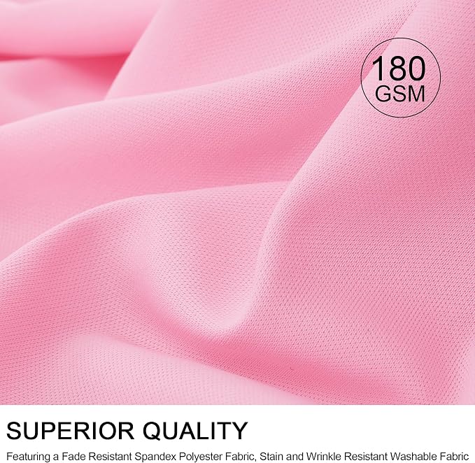 Spandex Tablecloth 8FT Rectangle Table Cover 4 Pack Pink Wrinkle-Free - Image 8