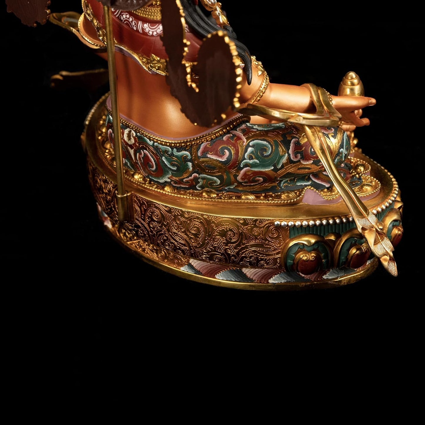 Handmade Brass Buddha Vajrayana Statue, Wax Modeling, Handicraft in Nepal, Feng Shui Decoration attracts Wealth,10.62"