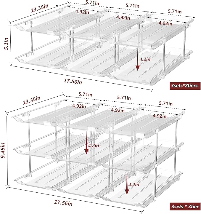 Can Organizer for Pantry, 3 Tier Rolling Can Storage Organizer Pantry | Automatic Rolling, Holds 36 Cans, Combinable Canned Food Organizer, Clear Soda Can Organizer, Fits Cabinets, Pantry & Fridge - Image 2
