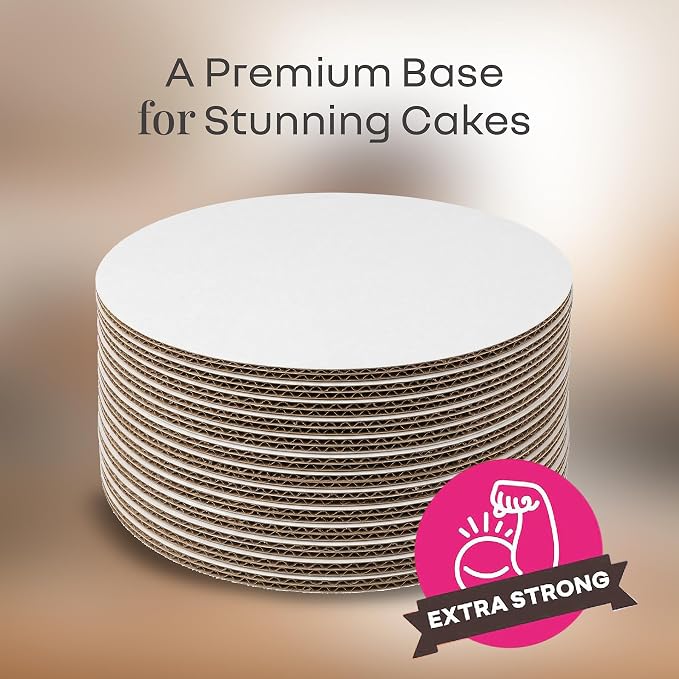 12 inch White Round Coated Cakeboard, Waxed Greaseproof, Disposable Cake Circle Sturdy Corrugated Base Boards Cardboard, Pack of 100 ct. - Image 6