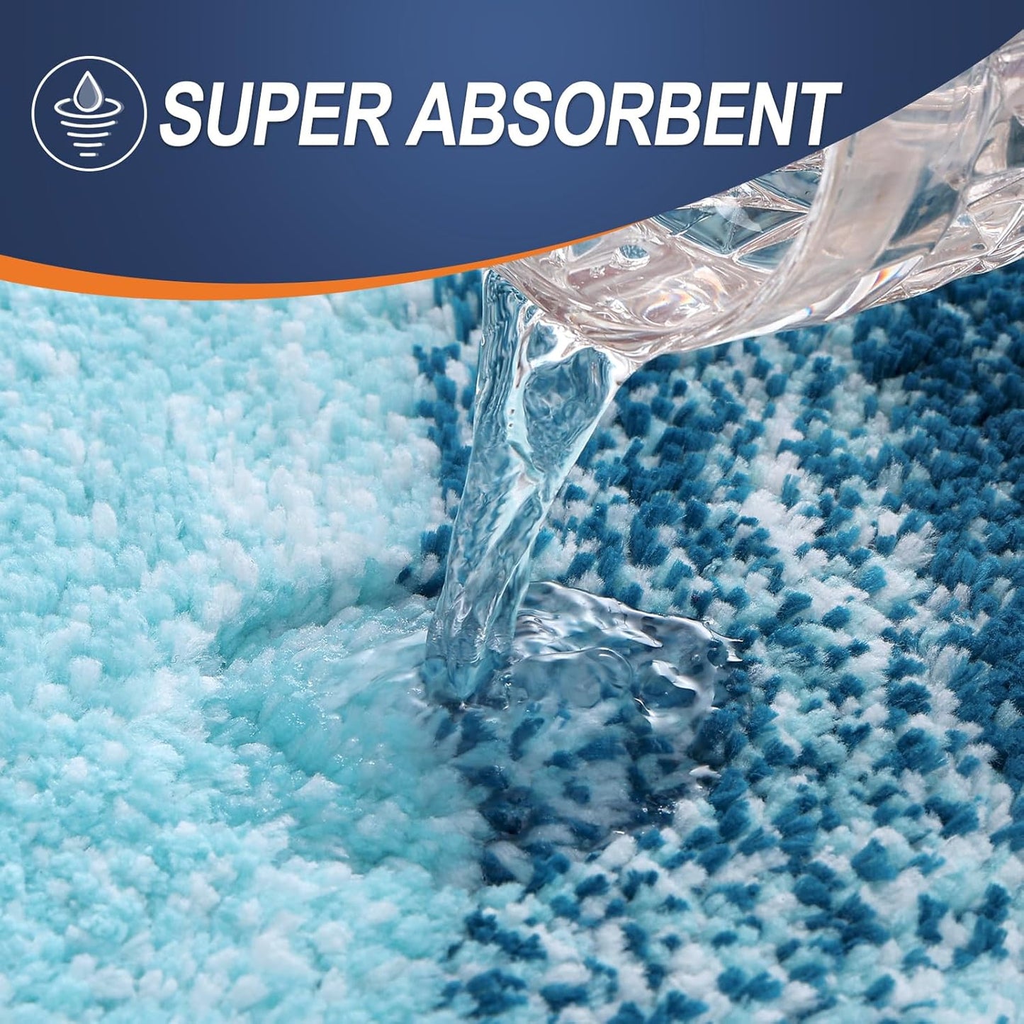 OLANLY Bathroom Runner Rugs 59x24, Extra Soft Absorbent Microfiber Bath Rugs, Rubber Backing, Quick Dry, Washable Bath Mats for Bathroom Floor, Tub and Shower, Home Decor Accessories, Peacock Blue