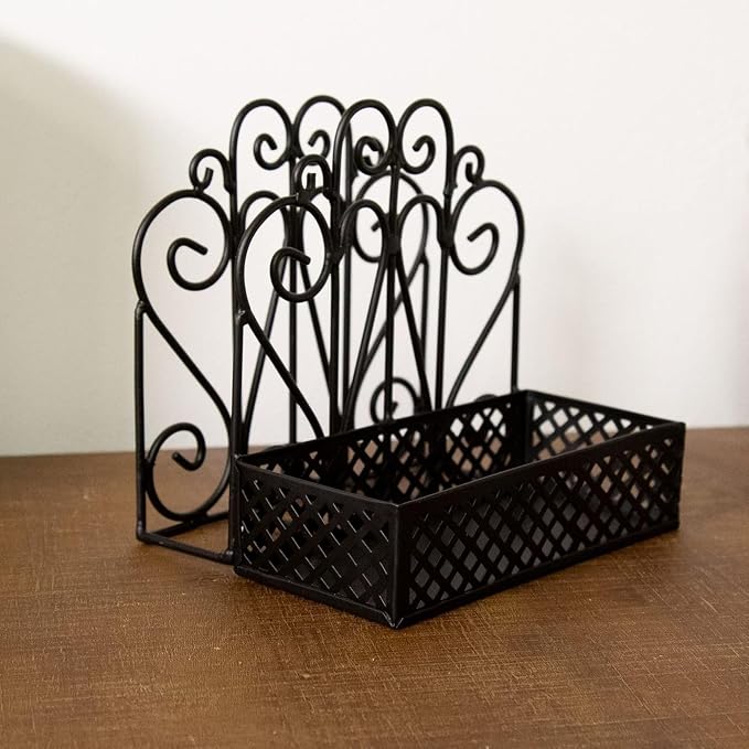 Park Designs Black Napkin Salt and Pepper Holder for Table | Combo Napkin Caddy & Salt and Pepper Caddy | Farmhouse Napkin Holder for Paper Napkins - Image 5