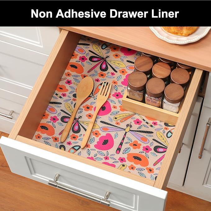 Cooyes Shelf Liner – Non-Slip Cabinet & Drawer Liner for Kitchen – Non-Adhesive Waterproof Shelf Paper with Modern Pattern – Durable EVA Cabinet Mat – Easy to Cut (Amethyst,11.8" W x 118" L) - Image 3