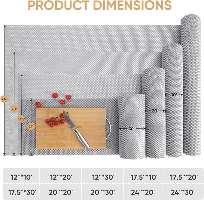 BALEINE Non-Adhesive Drawer Shelf Liners for Kitchen Cabinets, 12'' x 10' - Image 4