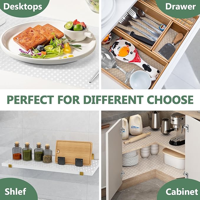 Shelf Liners, Non-Adhesive Drawer Liner, Waterproof & Oil-Proof Kitchen Cabinet Cupboard Liner Plastic EVA Material BPA Free Fridge Liner Mats Paper Protector for Shelves (Clear/24in x 240in) - Image 6