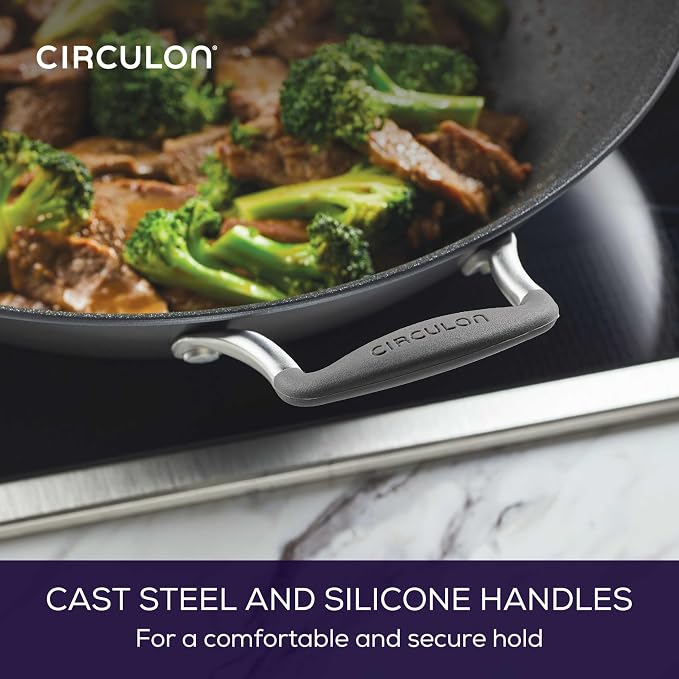 Circulon A1 Series Nonstick Induction Wok with Lid, 14-Inch, Graphite - Image 5