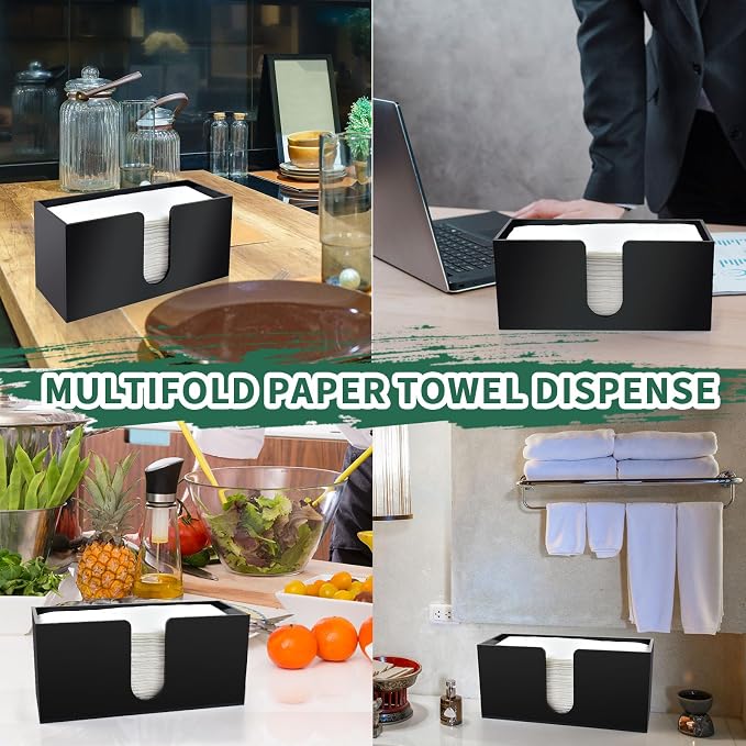 Paper Towel Holder Countertop, Black Acrylic Napkin Dispenser, 1 Pack - Image 5