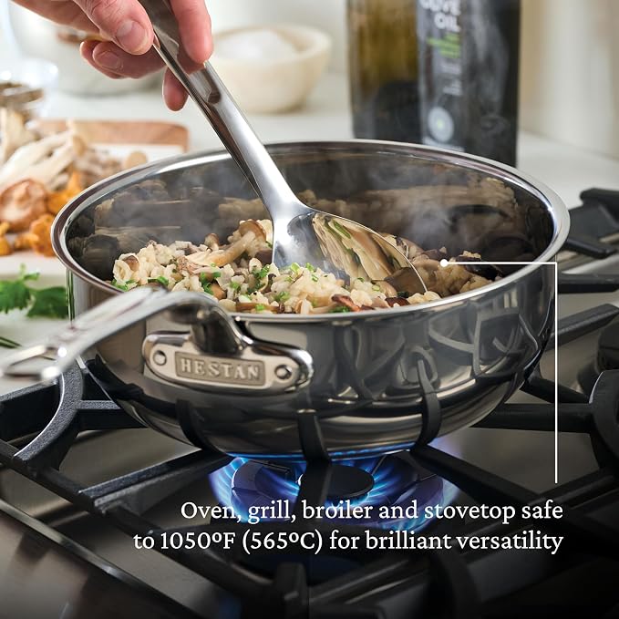 Hestan - NanoBond Collection - Titanium All-In-One Pan, Induction Cooktop Compatible, 3.5 Quart - Image 5
