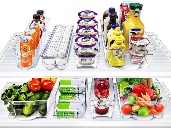 Sorbus Fridge Organizers and Storage Bins for Pantry & Fridge (8 Piece Set) | Stackable design maximizes shelf and cabinet space; useful for refrigerator, freezer and household organization. by Sorbus