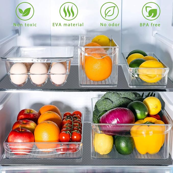 WochiTV Shelf Liner for Cabinets, Drawer 11.8 Inch x 4.9 Feet, Non Slip EVA Plastic Oil Proof and Slippery Protection Pad for Kitchen Dish Plate Shelf, Organizer, Closet, Cupboard, Grey - Image 4