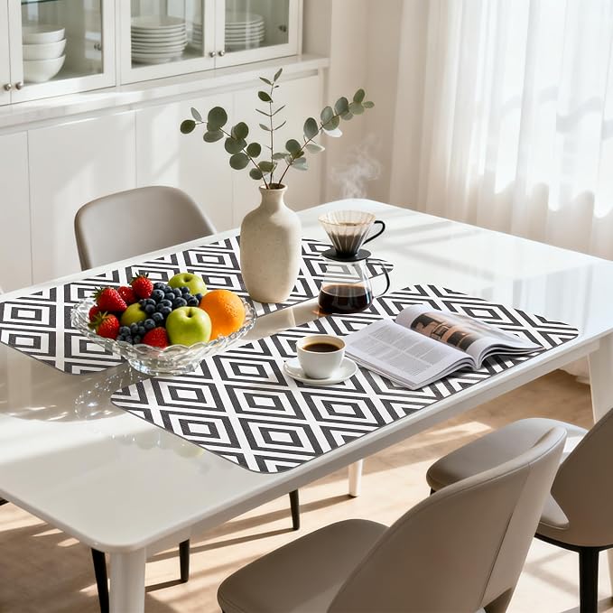 FIFTY FEET 18"x96" Non-Adhesive Shelf Liner for Kitchen Cabinets and Drawers, Washable Non-Slip PVC Cabinet Liner (Black Plaid)(10 Roll) - Image 7