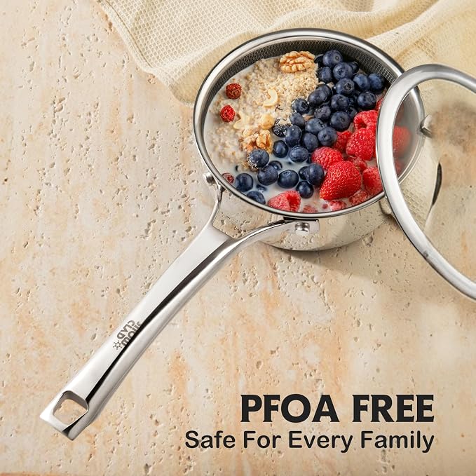 Sauce pan with lid,1.5 Quart & 2.5 Quart & 3.5 Quart Nonstick pot set - Image 3