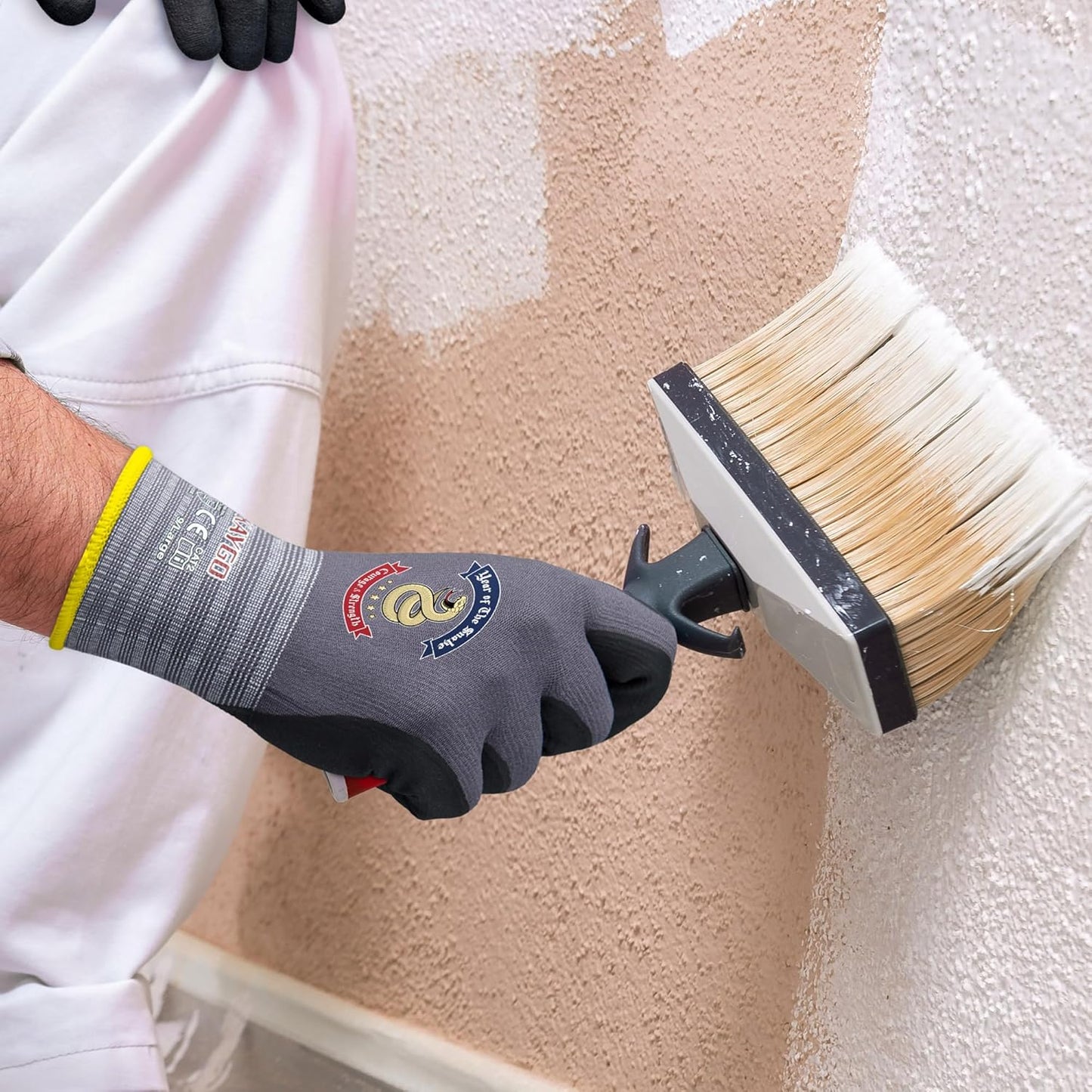 KAYGO Safety Work Gloves MicroFoam Nitrile Coated, 3 Pairs KG18NB,Seamless Knit Nylon Glove for Men and Women, Ideal for Automotive,Warehouse,Construction (Small,Gray)