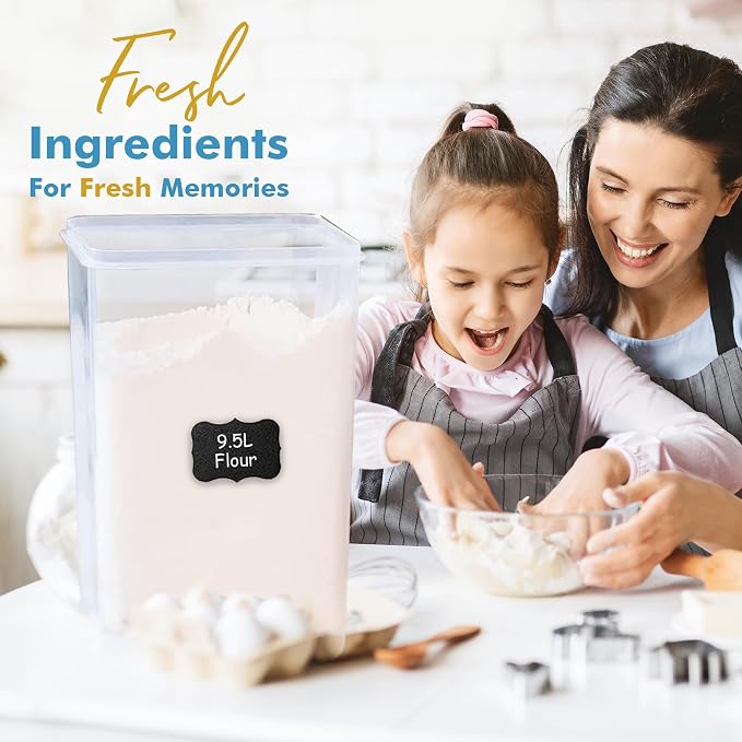 Shazo 2 PC (9.5L | 321 Oz) Extra Large Bulk Food Storage Containers with Airtight Lids for Flour, Sugar, Rice, Cereal & Pasta - Leakproof, BPA-Free Plastic Canisters for Kitchen & Pantry Organization - Image 2