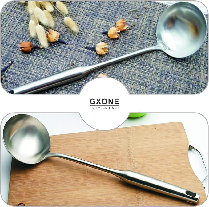 Soup Ladle,304 Stainless Steel Cooking Ladle with Long Handle,3.9 Inch - Image 4