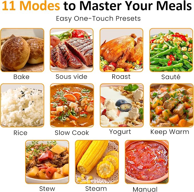 Sunvivi 12-in-1 Programmable Slow Cooker 6.5QT with Timer & Keep Warm - Image 3
