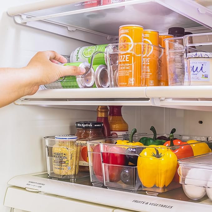 Sorbus Fridge Organizers and Storage Bins for Pantry & Fridge (8 Piece Set) | Stackable design maximizes shelf and cabinet space; useful for refrigerator, freezer and household organization. - Image 9