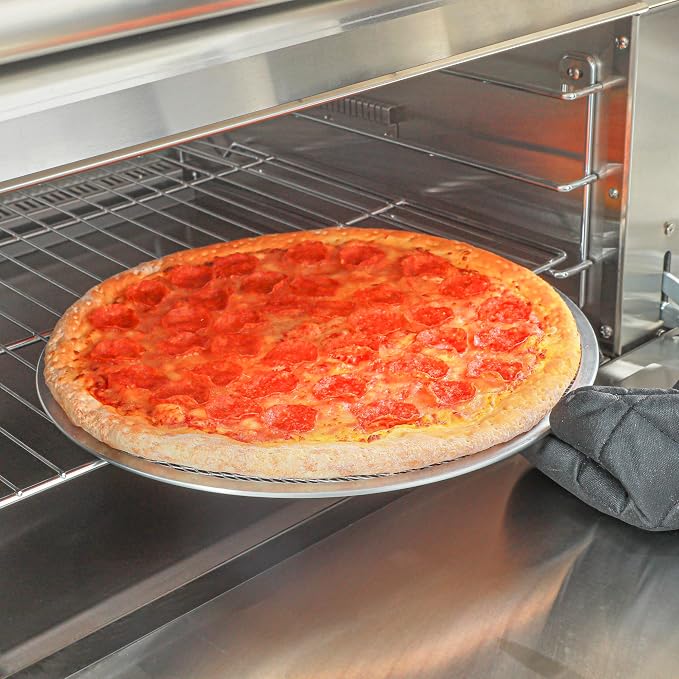 Restaurantware 14 Inch Aluminum Pizza Screen Pack of 72 Mesh Baking Tool For Crispy Crust, Lightweight Stackable Seamless Rim Rust-Resistant Baking Screen, Reusable for Pizzerias, Home Oven Use - Image 5