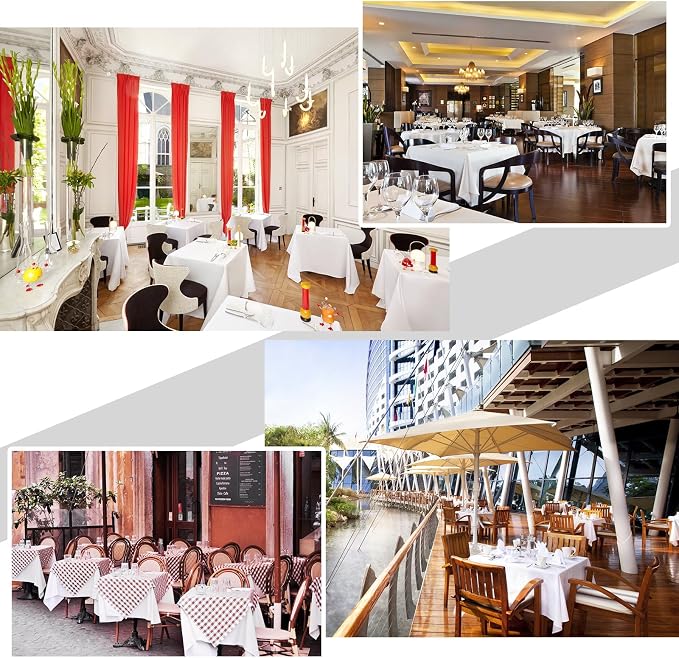 8 Pack Square Polyester Tablecloth 70 x 70 Inch White Table Cloth for Square or Round Tables, Washable Stain and Wrinkle Resistant Table Cover Table Clothes for Wedding Banquet Reception Dining - Image 5