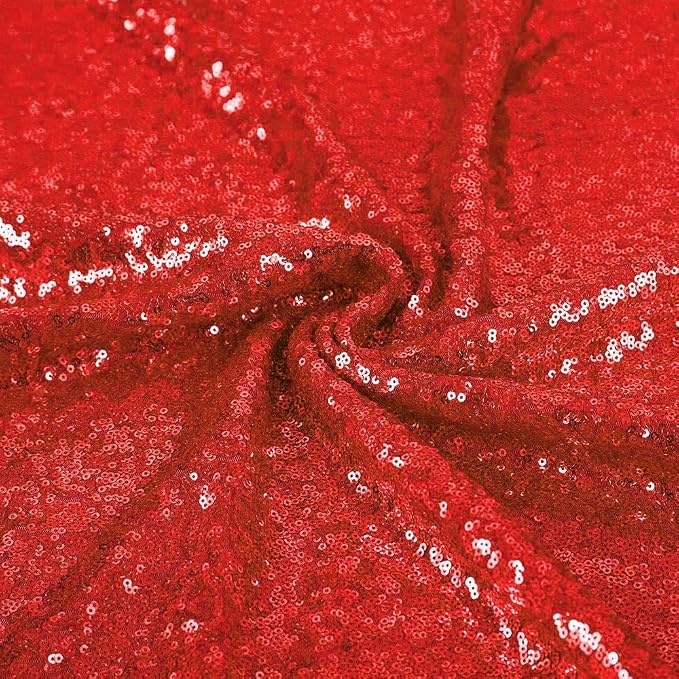 JYFLZQ Red Sequin Tablecloth, Glitter Party Table Cover 120 Inch Round - Image 7