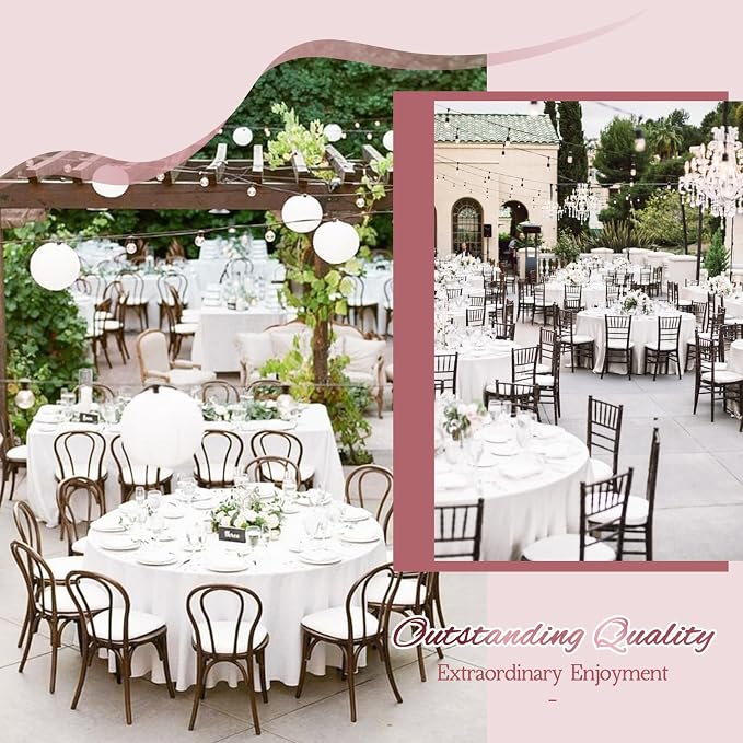 10 Pack White Round Tablecloths,120 Inch Polyester Table Cloth - Image 5