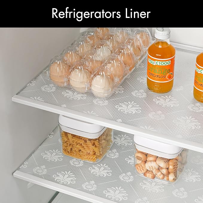 Cooyes Shelf and Drawer Liners for Kitchen Cabinets, Non-Adhesive Cabinet Liners, EVA Waterproof Durable Shelf Paper for Refrigerator, Shelves, Cupboard with Modern Pattern, Easy to Cut - Image 8