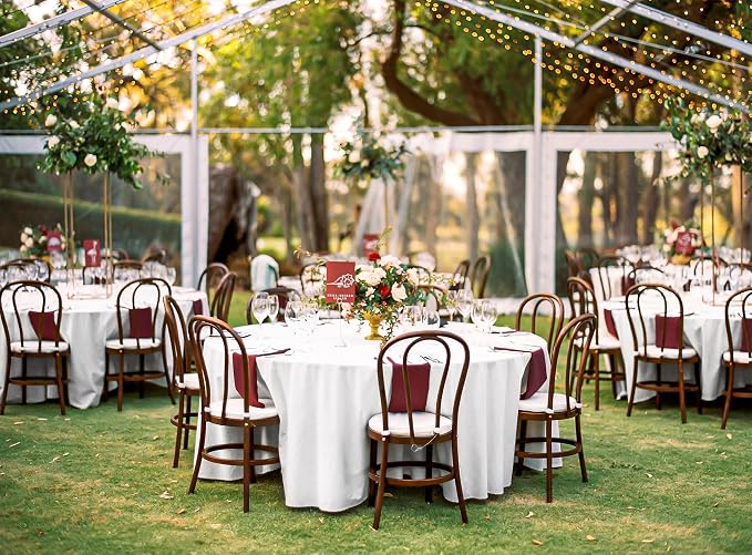 10 Pack White Round Tablecloths,120 Inch Polyester Table Cloth - Image 3