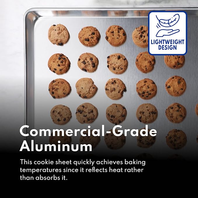 New Star Foodservice Heavy Duty Full Size Aluminum Sheet Pan, 16-Gauge Commercial Grade Aluminum Baking Pan, 18 x 26 x 1 Inch, Pack of 1 - Image 4