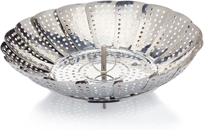 KitchenCraft Food Steamer Basket for Saucepans with Collapsible Design, Stainless Steel, Silver, 23 cm - Image 3