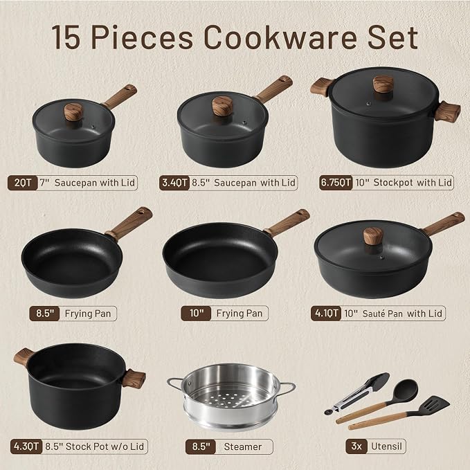 CAROTE Nonstick Pots and Pans Set, Cookware Set - Image 2