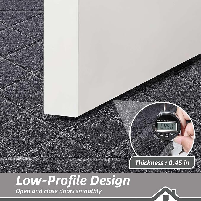 BEQHAUSE Dirt Trapper Door Mat 24" x 60", Doormat Non-Slip, Dark Grey - Image 4