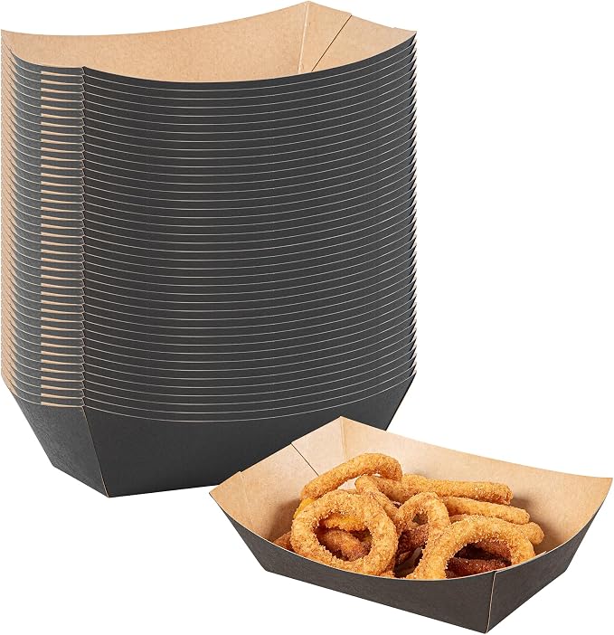 Restaurantware Black Paper lb Food Tray Boat, 200 Pack by Restaurantware