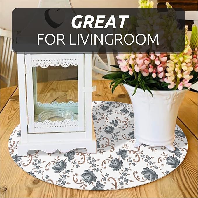 FIFTY FEET 12X120 Inch Shelf Liner for Kitchen Cabinets, PVC Drawer Liner for Dresser Non-Slip Bathroom, Non-Adhesive Cabinet Liner Washable (Black Floral)(10 Roll) - Image 5