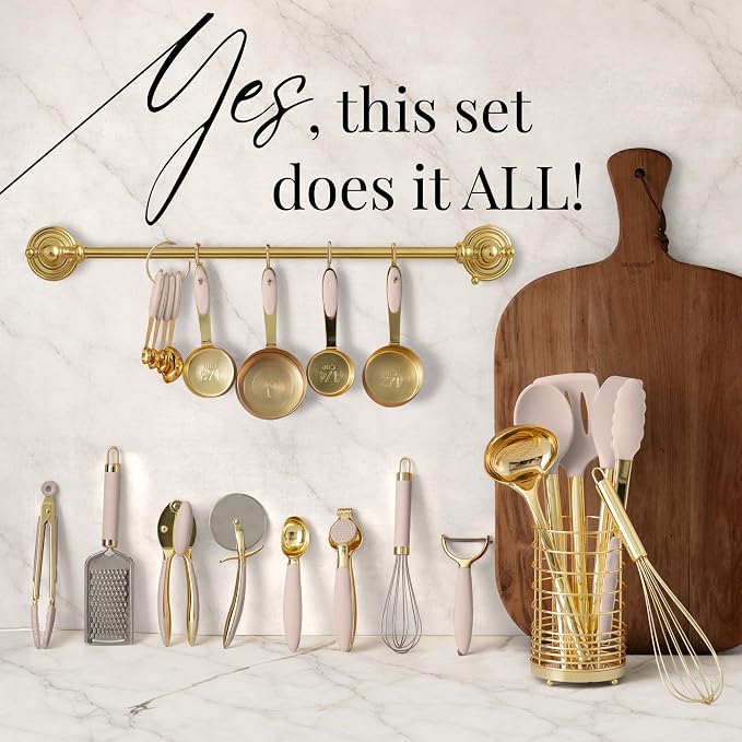 Styled Settings Beige and Gold Utensils Set, 23-Piece - Image 2