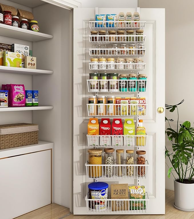 Mefirt White 9-Tier Over The Door Pantry Organizer, Pantry Organization by Mefirt