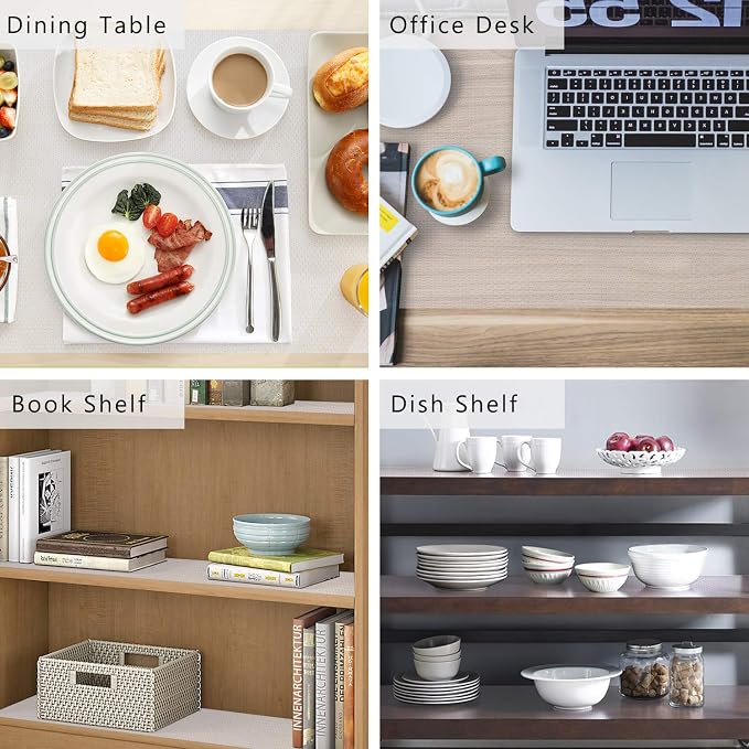 Shelf Liner Kitchen Cabinet Drawer Mat, 17.5"W x 393.7"L Non Adhesive Clear - Image 5