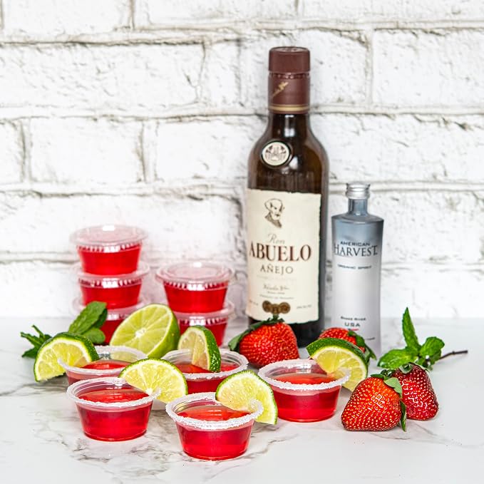 NYHI 2 oz Small Clear Plastic Cups Disposable Jello Shots with Snap on Leak Proof Lids Small Shot Cups Food Storage Containers for Party Portion Control Sauces Spices Liquid Dip (500) - Image 6