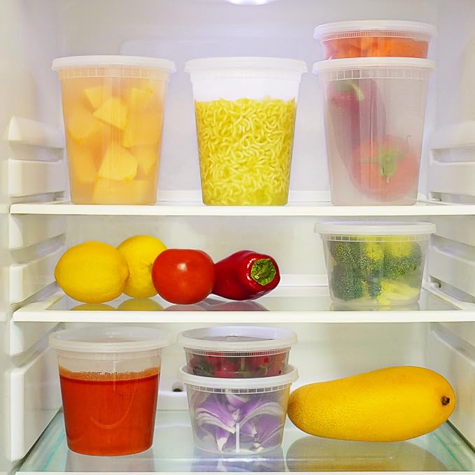 TashiBox 48 Sets 32 oz Plastic Deli Containers with Lids - Clear Airtight Food Storage & Meal Prep Containers, BPA Free, Stackable, Leakproof, Microwave & Freezer Safe - Image 5