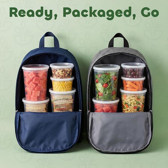 144 Sets Plastic Deli Containers with Lids - 16oz Pint & 32oz Quart | Leak Proof, Microwaveable, Dishwasher & Freezer Safe - Plastic Food Storage, Meal Prep, Restaurant & Soup Containers - Image 7