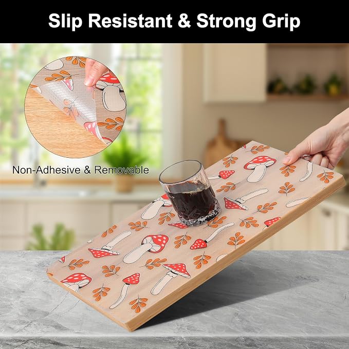 Cooyes Shelf Liner – Non-Slip Cabinet & Drawer Liner for Kitchen – Non-Adhesive Waterproof Shelf Paper with Modern Pattern – Durable EVA Cabinet Mat – Easy to Cut (Burgundy,23.6" W x 360" L) - Image 2