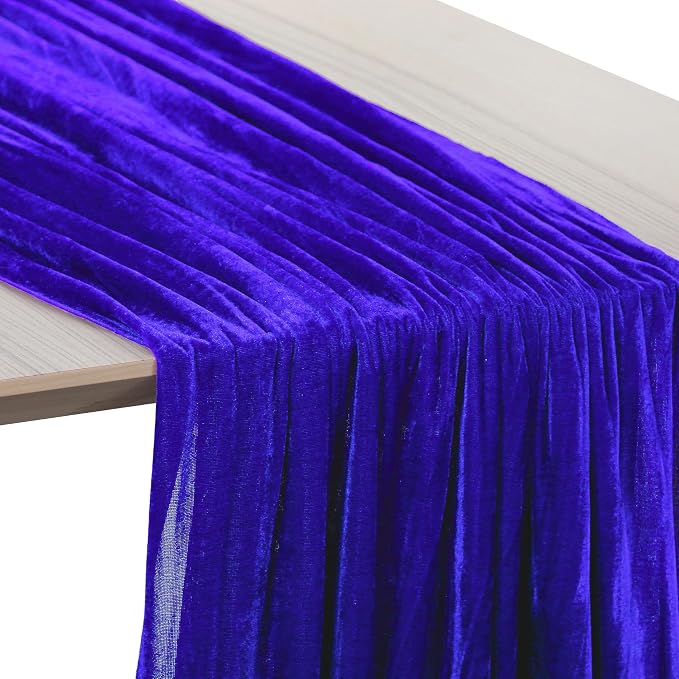 MDS® Pack of 12 | Royal Blue | Velvet Table Runner 20 x 120 Inches 10ft Long Luxurious Soft Romantic Wedding Runners for Party Reception Bridal Shower Birthday Banquets Dinner Table Decoration - Image 5