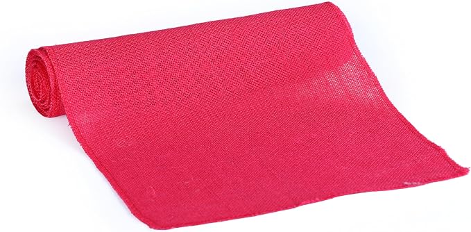 MDS® Pack of 15 Natural Burlap Table Runner, 12 x 72 Inch, Jute Rustic Farmhouse Boho Table Decor for Wedding Reception, Dining Table, Bridal Shower, Baby Shower & Party Decorations - Magenta - Image 4