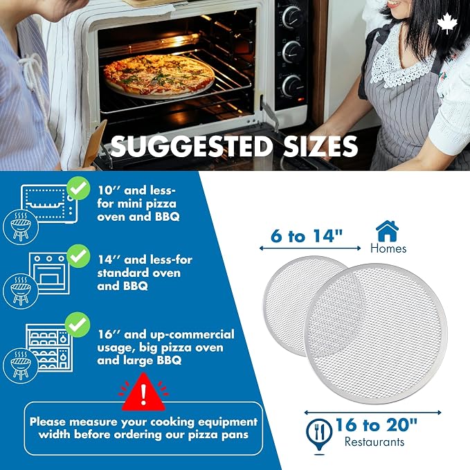 Norjac 16 Inch Pizza Screen, 6 Pack – Aluminum Mesh for Oven, Seamless, Rust-Free, Durable Baking Trays for Crispy Crusts - Image 5